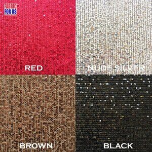 Glitz Mini Disc Sequins Stretch Fabric 50" Wide in 4 COLORS